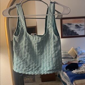 Anthropologie Hannah Crop top in teal size L/XL
